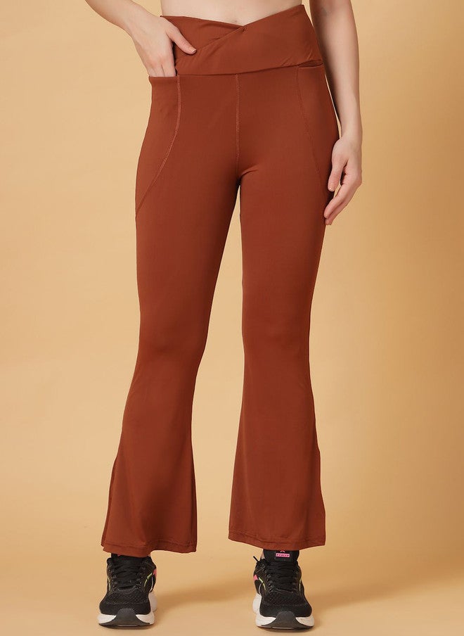 CUKOO High-Rise Slim-Fit Rapid-Dry Flare Tights - Image 1